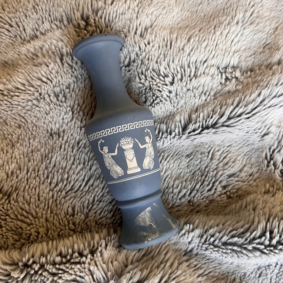 Classic Matte Blue Wedgwood-Style Jasperware Vase Ancient Greek Design - Picture 2 of 2